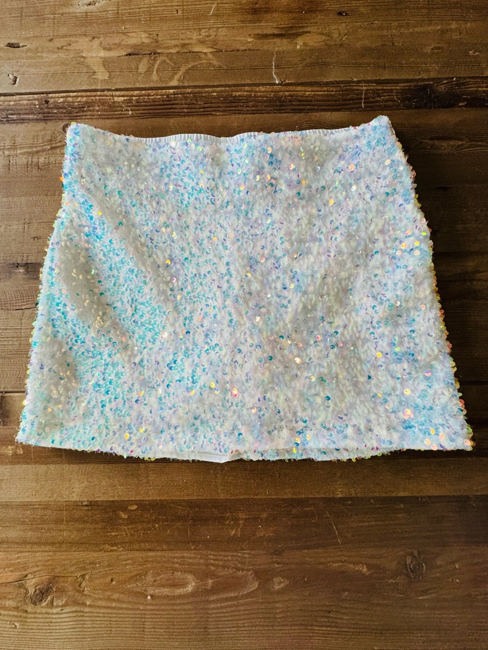 Show Me Your MuMu - Iridescent Sequin White Mini Skort - Picture 4 of 8